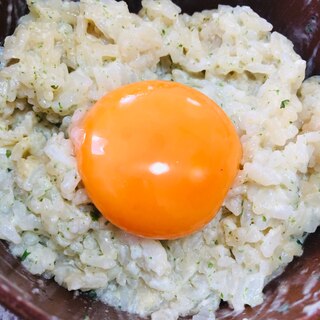 クリームチーズ青のり卵かけご飯